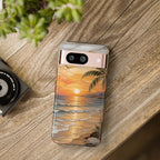 Beach Sunset Google Pixel Phone Case | Coastal Ocean Art Cover