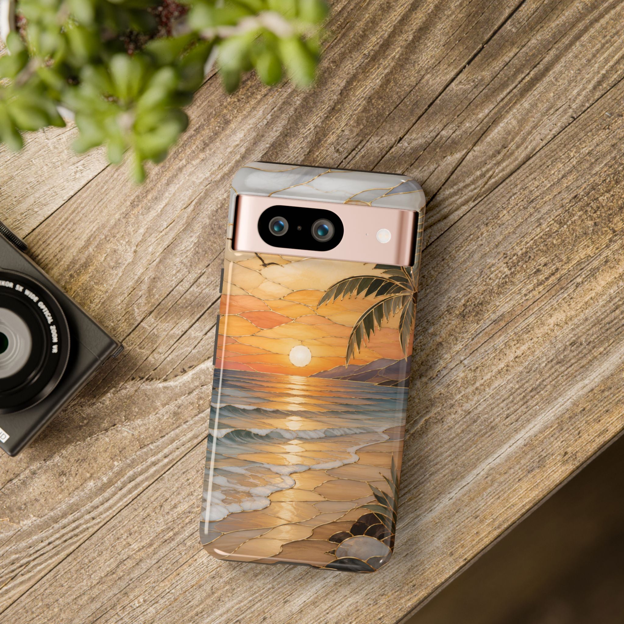 Beach Sunset Google Pixel Phone Case | Coastal Ocean Art Cover