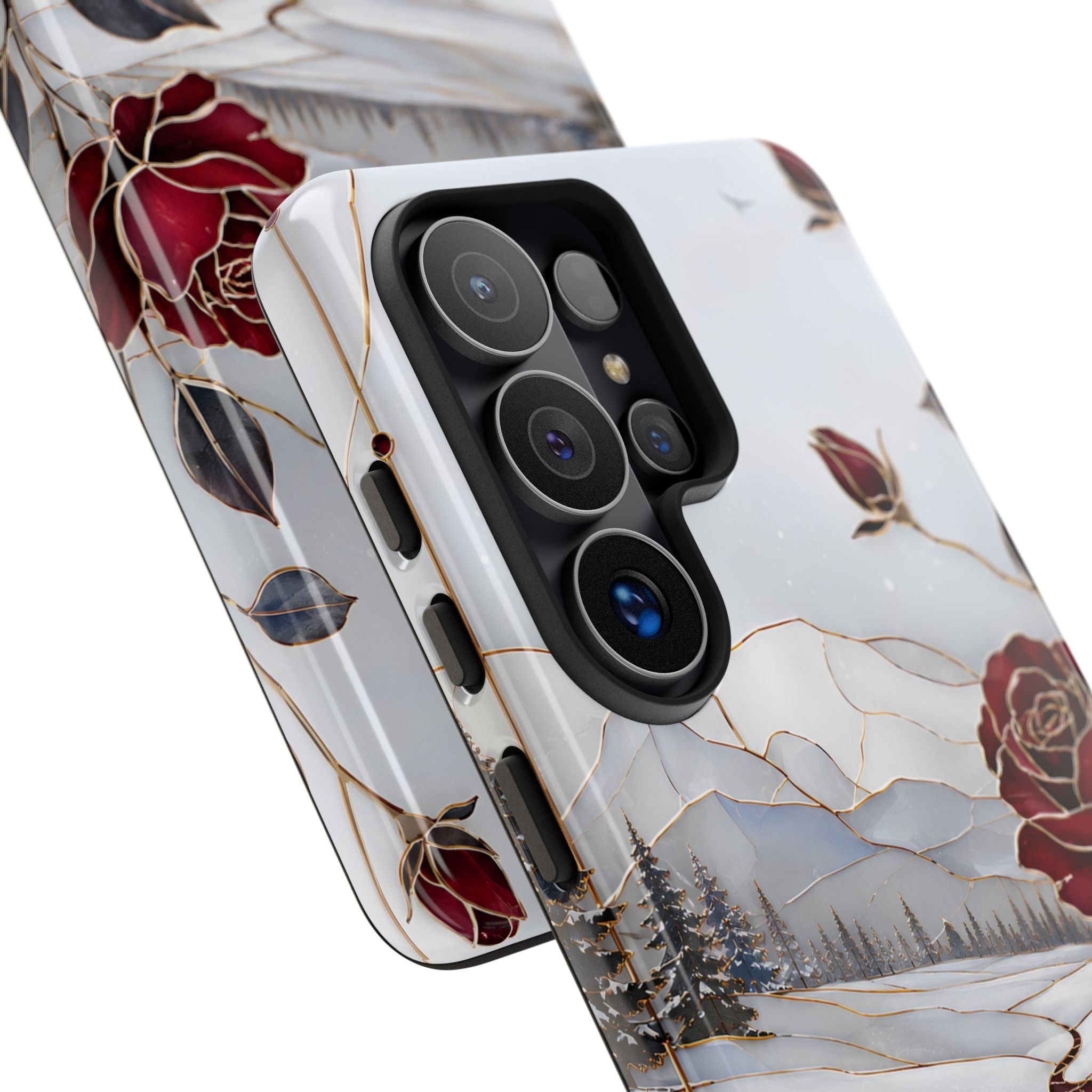 Winter Rose Samsung Galaxy Phone Case | Red Floral Phone Case
