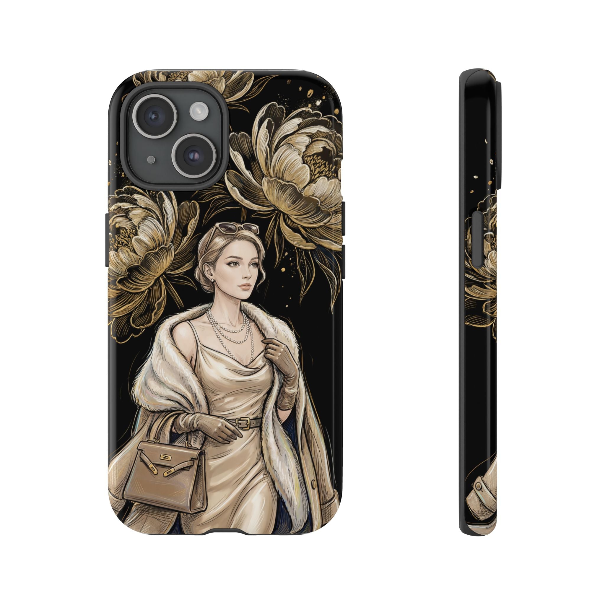 Elegant Vintage Lady Floral iPhone Case | Chic Protective Cover for Women