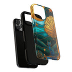 Stained Glass Cat Tough iPhone Case — Gold Tree & Starry Night Design