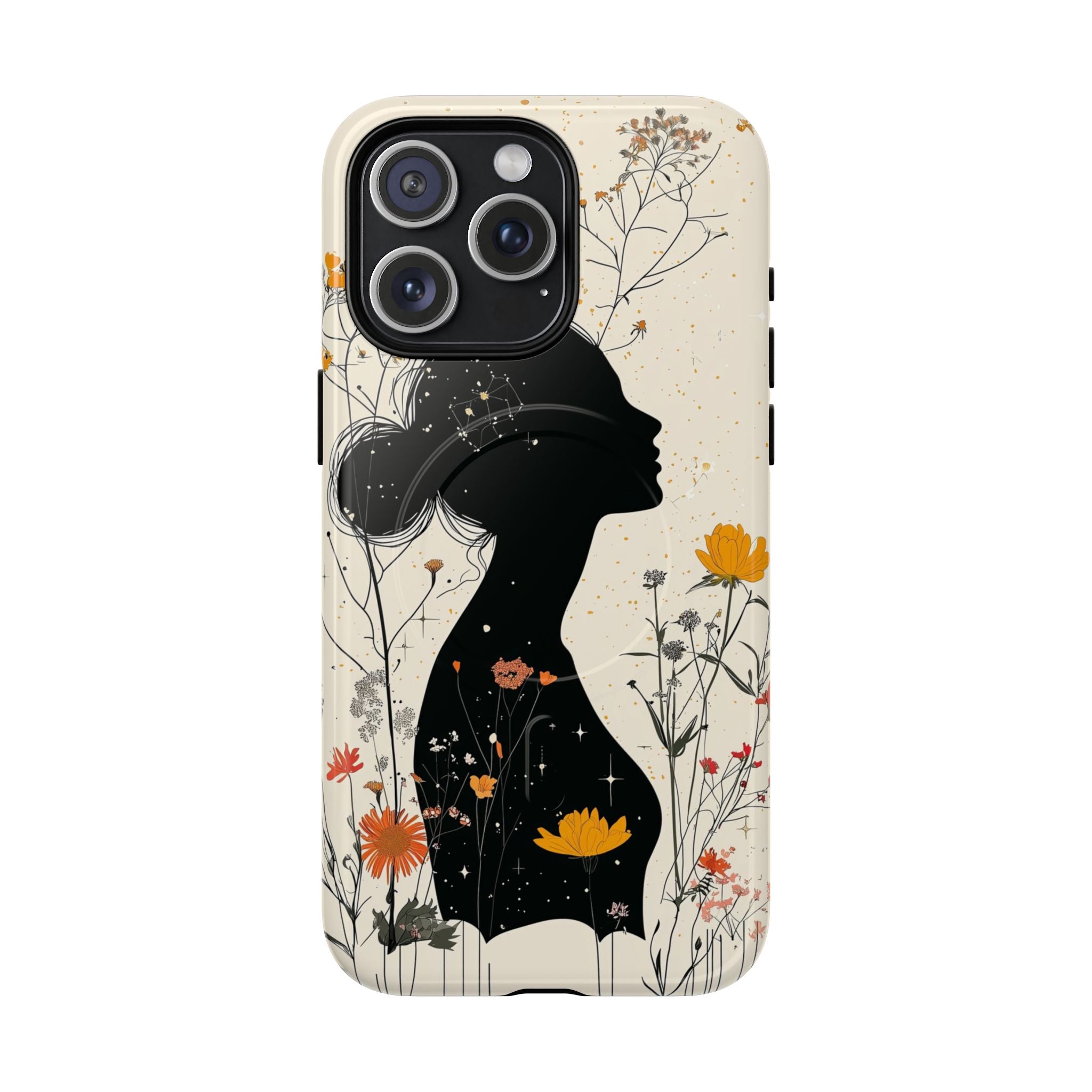Custodia MagSafe per iPhone con silhouette floreale | Botanical Woman