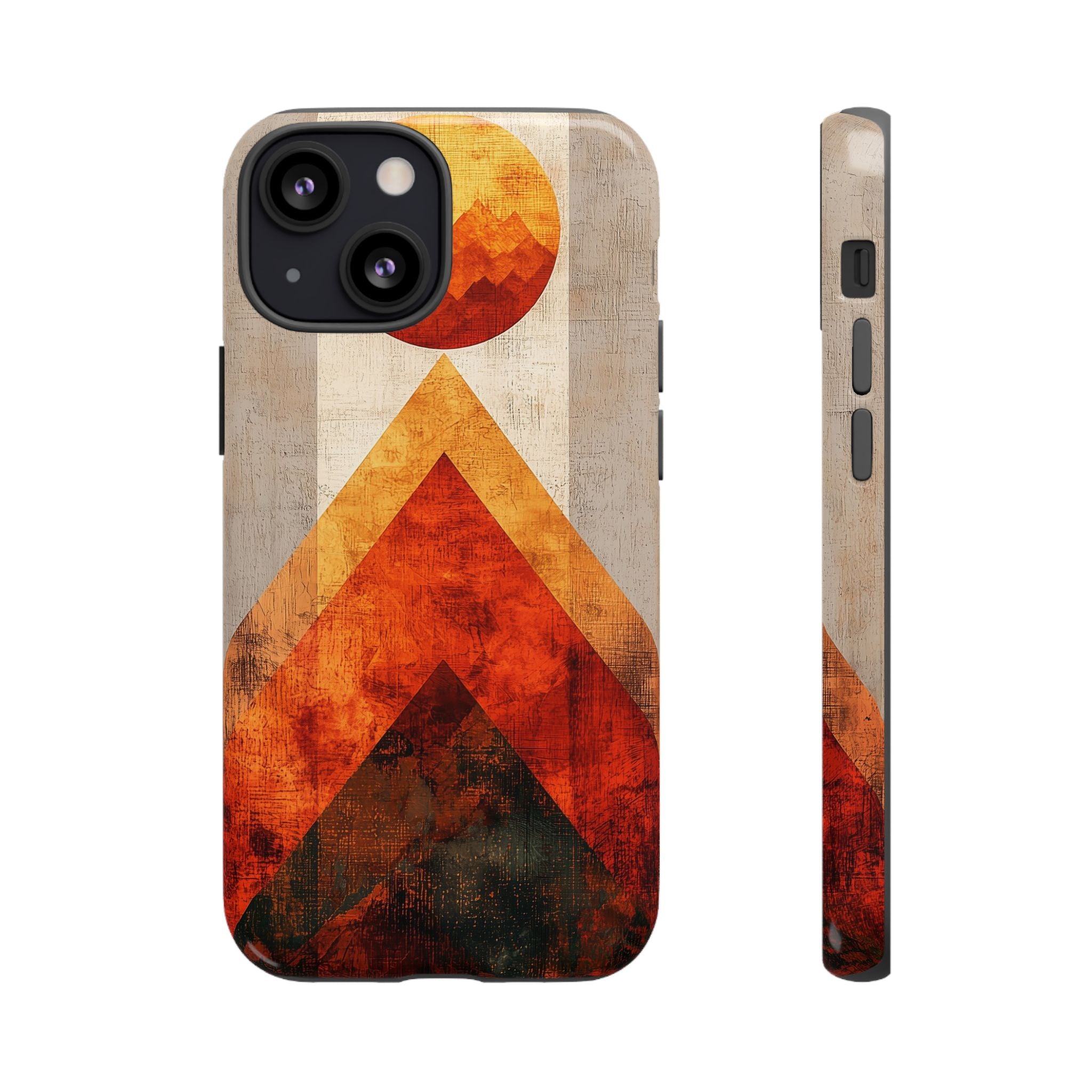 Retro Geometric Sunset iPhone Case