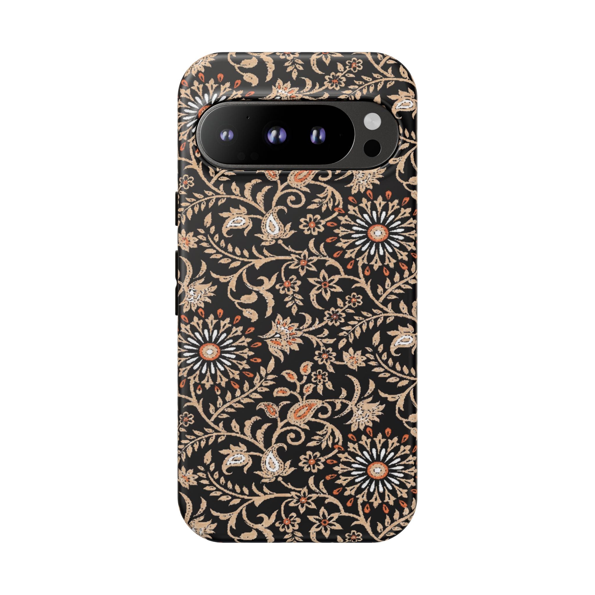 Batik Floral Black Ornate Daisies Tough Google Pixel Case