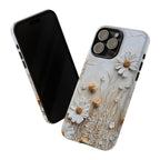 Textured Daisy Art Floral Relief iPhone Case