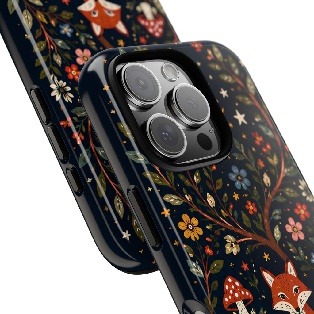 Fox Moon iPhone Case | Whimsical Floral Night Woodland Protective Case