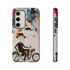 Custodia per telefono Samsung Galaxy "Vintage Grandpa Rider Motorcycle" | Paesaggio urbano illustrato