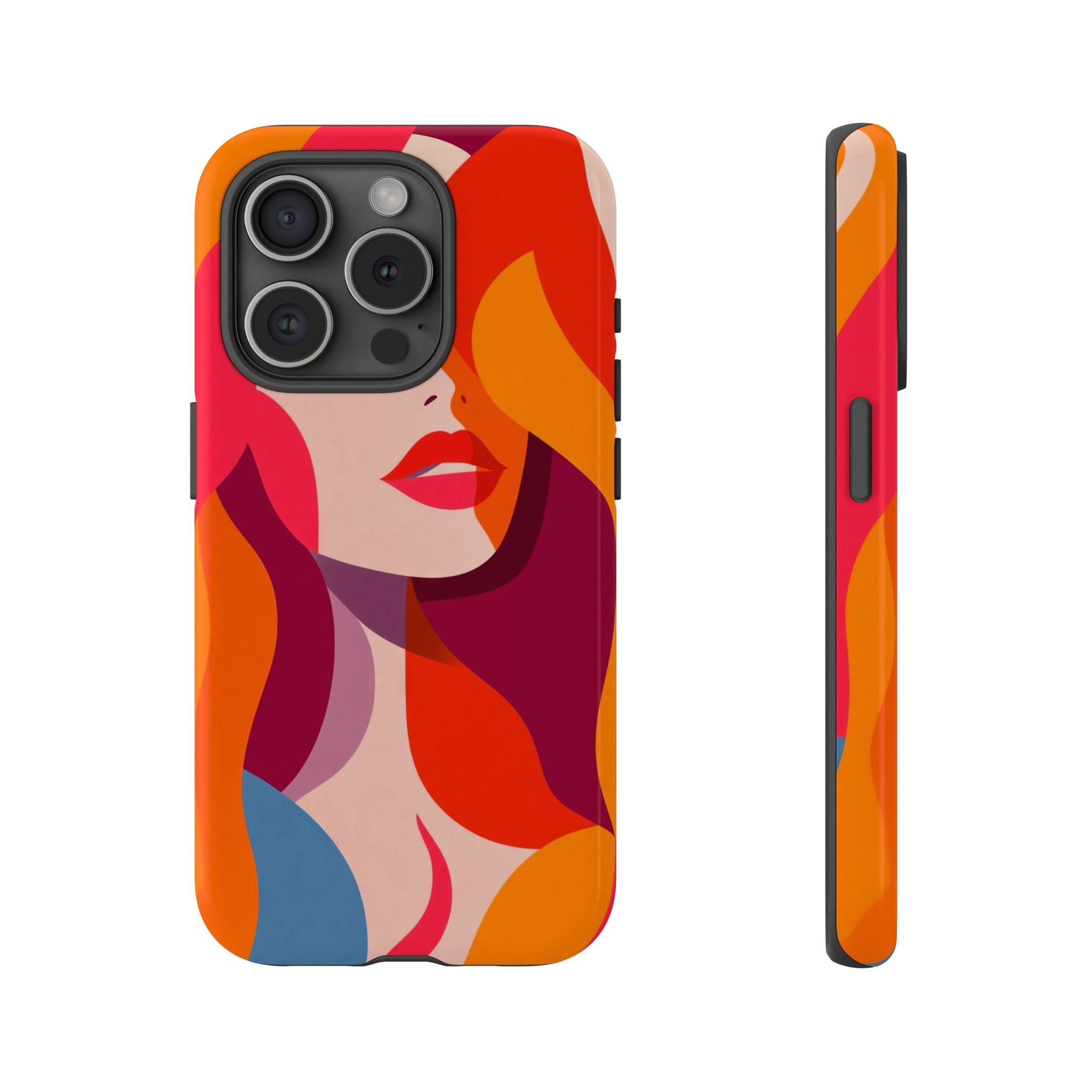 Retro Pop Art Woman iPhone Case | Bold Colourful Abstract Portrait