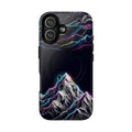 Mount Everest Neon MagSafe iPhone Case | Dark Cosmic Climber Protective Cover
