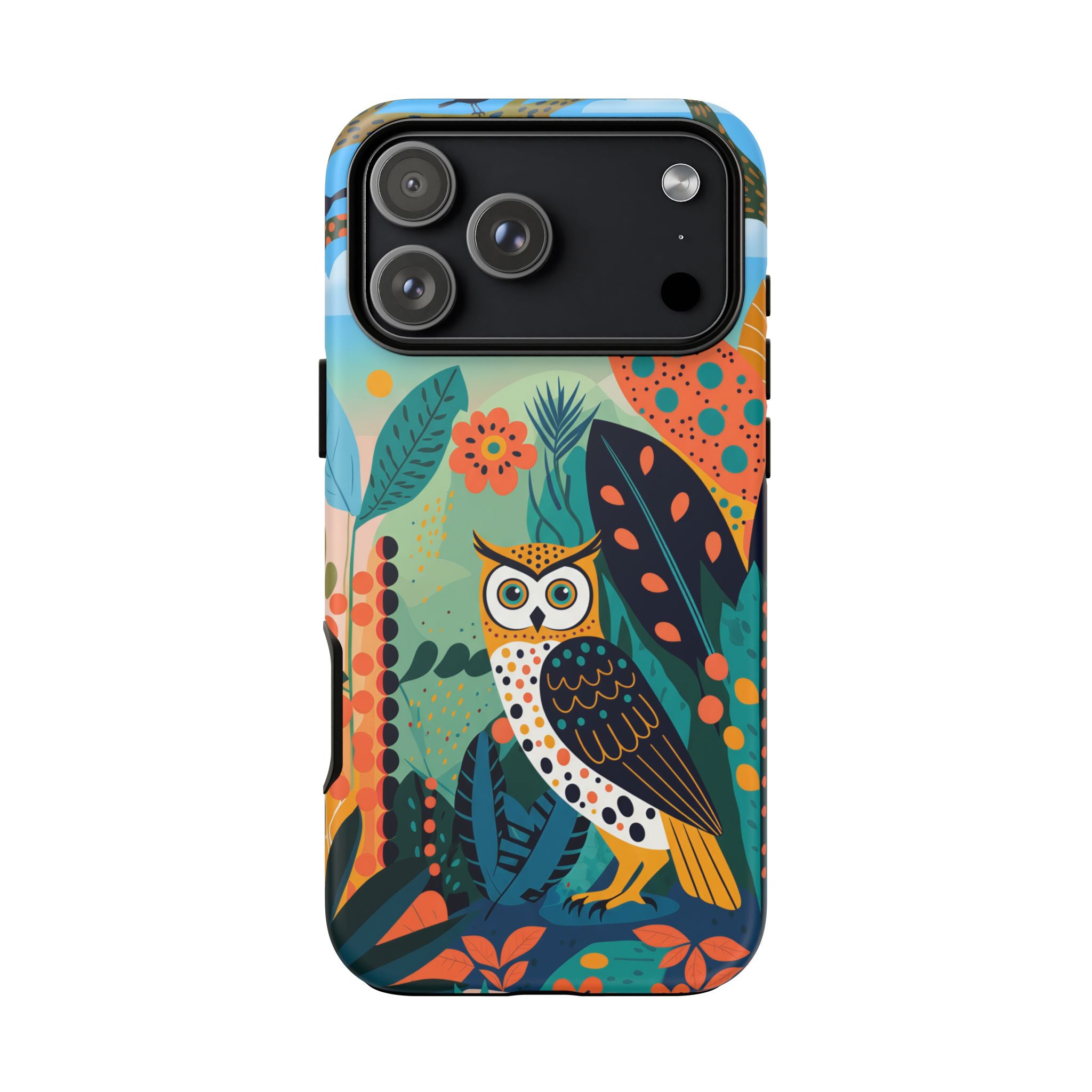 Botanical Forest Colourful Owl iPhone Case
