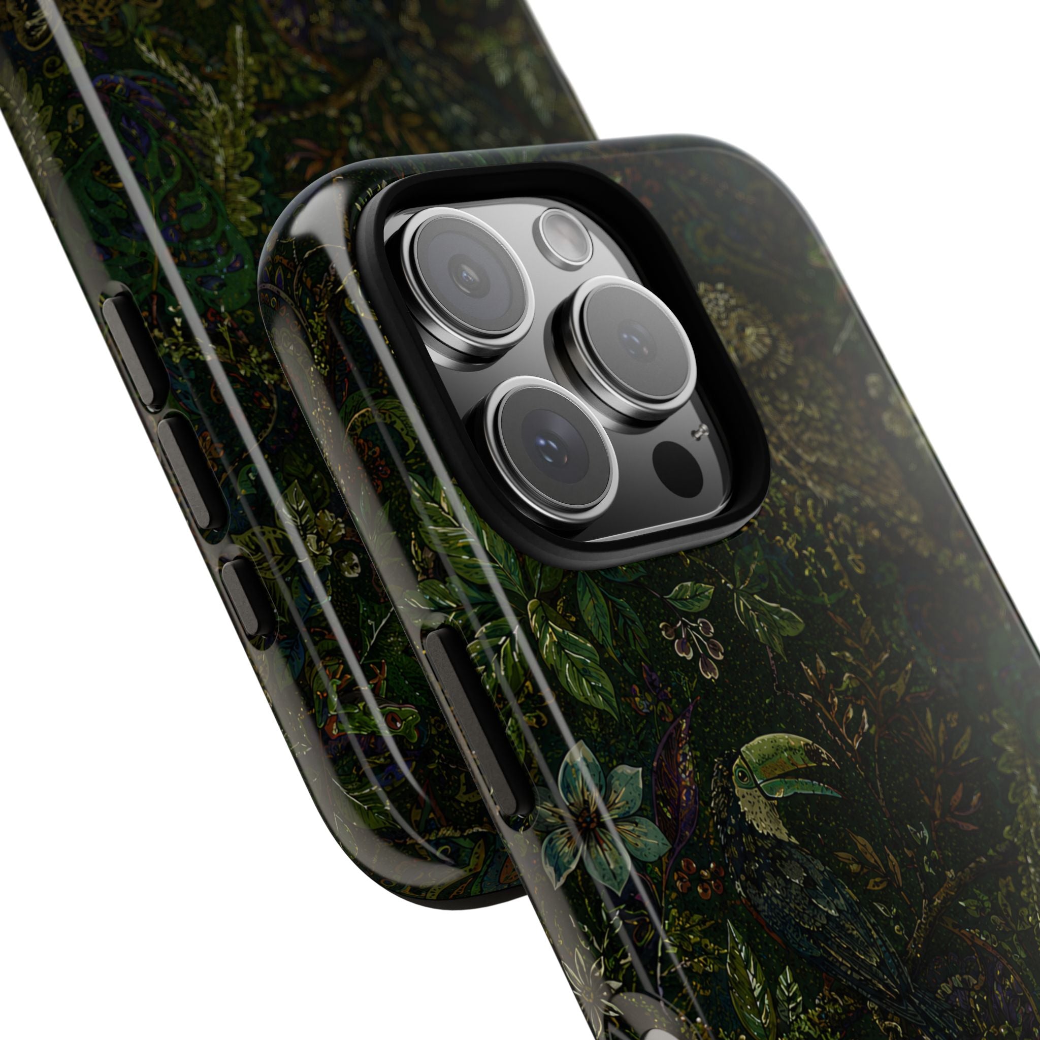 Dark Botanical Tough iPhone Case | Moody Forest Owl Cover