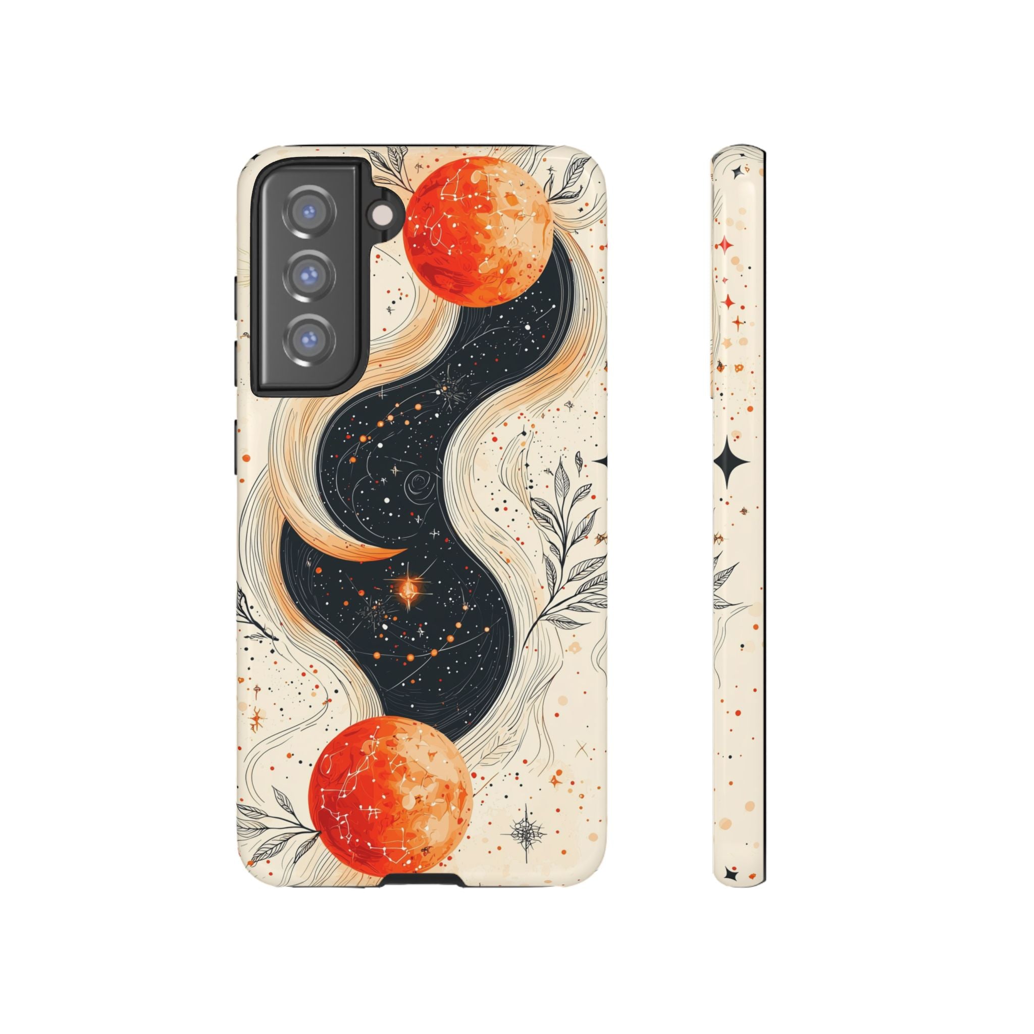 Astrology Galaxy Samsung Galaxy Case | Red Moon Celestial Waves