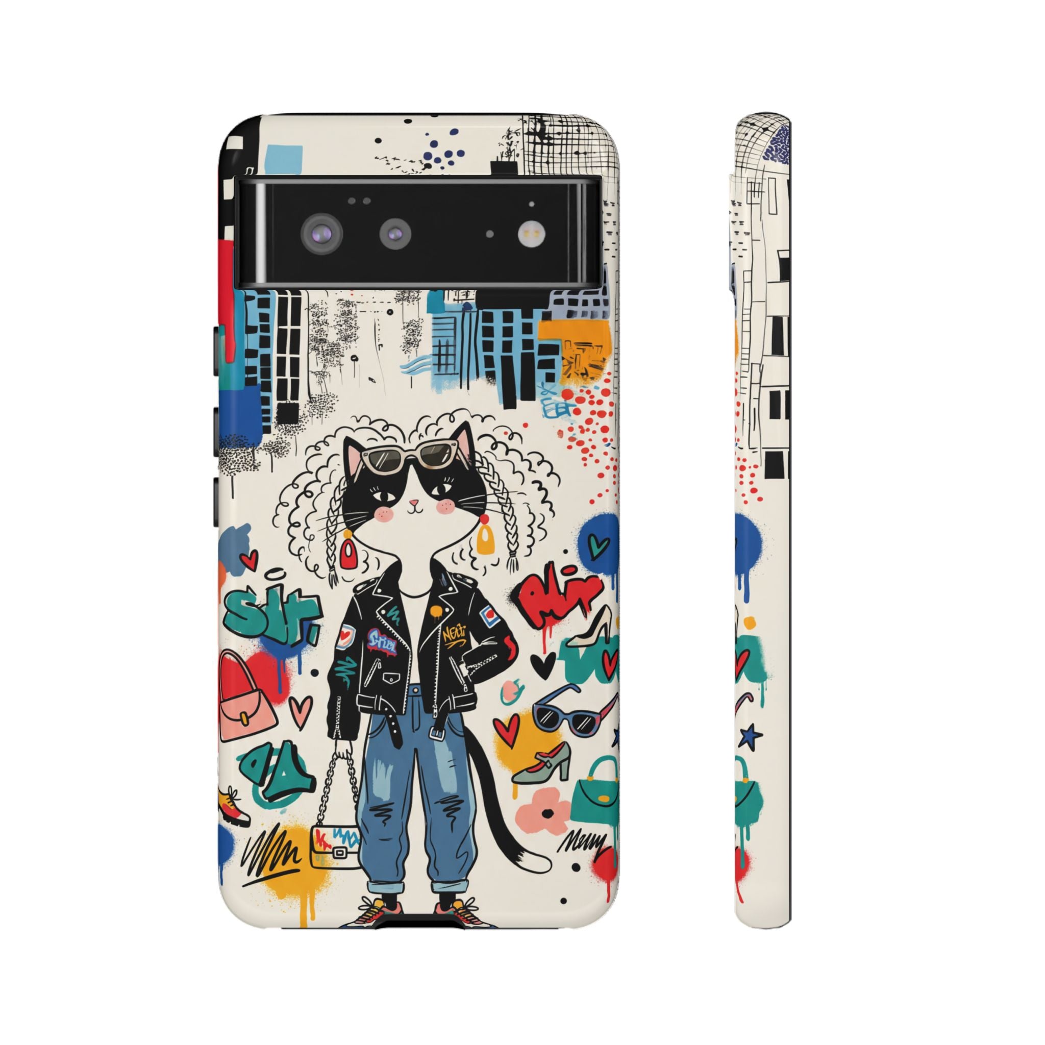 Punk City Cat Graffiti Design Google Pixel Phone Case