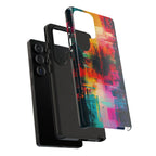 Abstract Neon Glitch Art Tough Samsung Galaxy Case