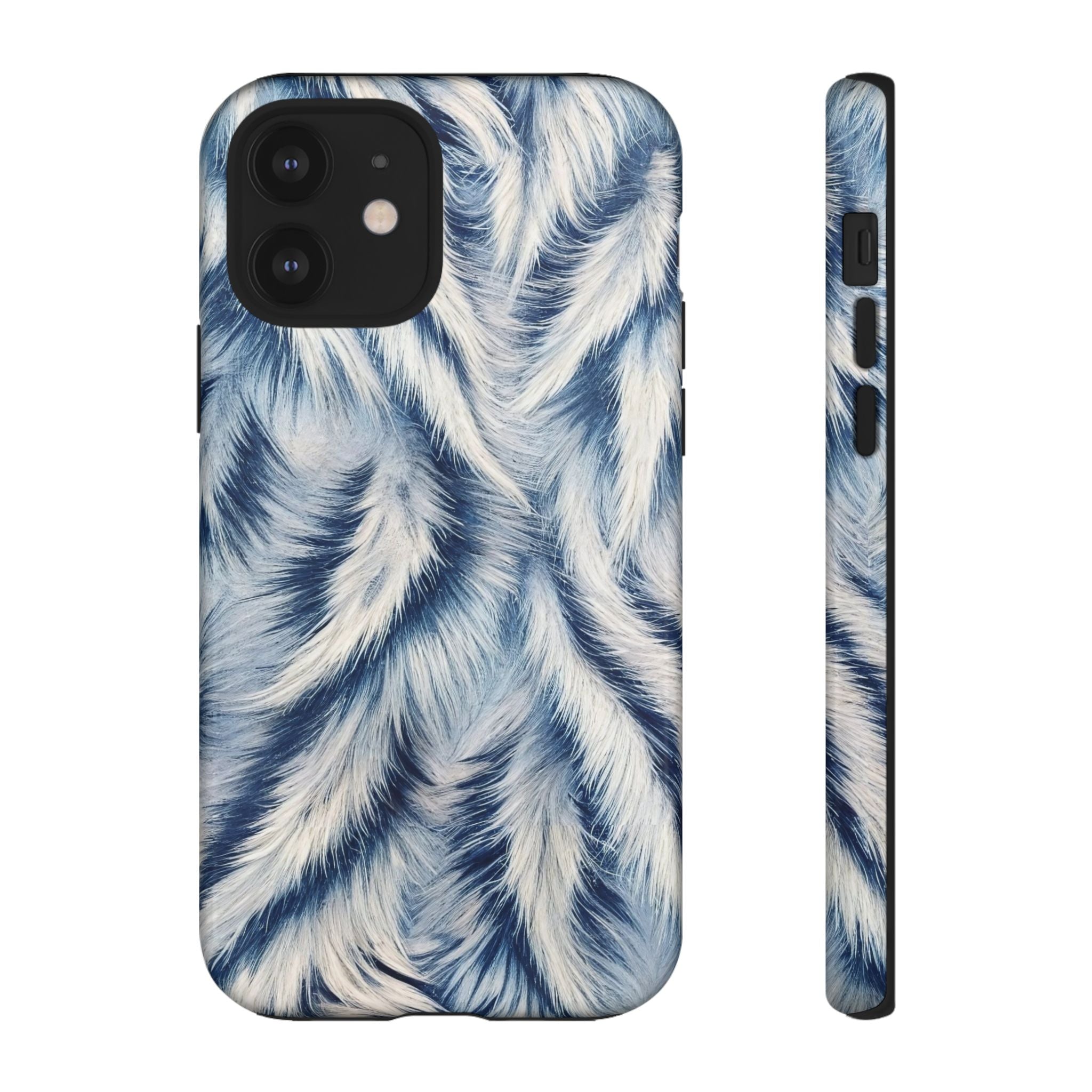 Blue Faux Fur Texture Protective Tough iPhone Case
