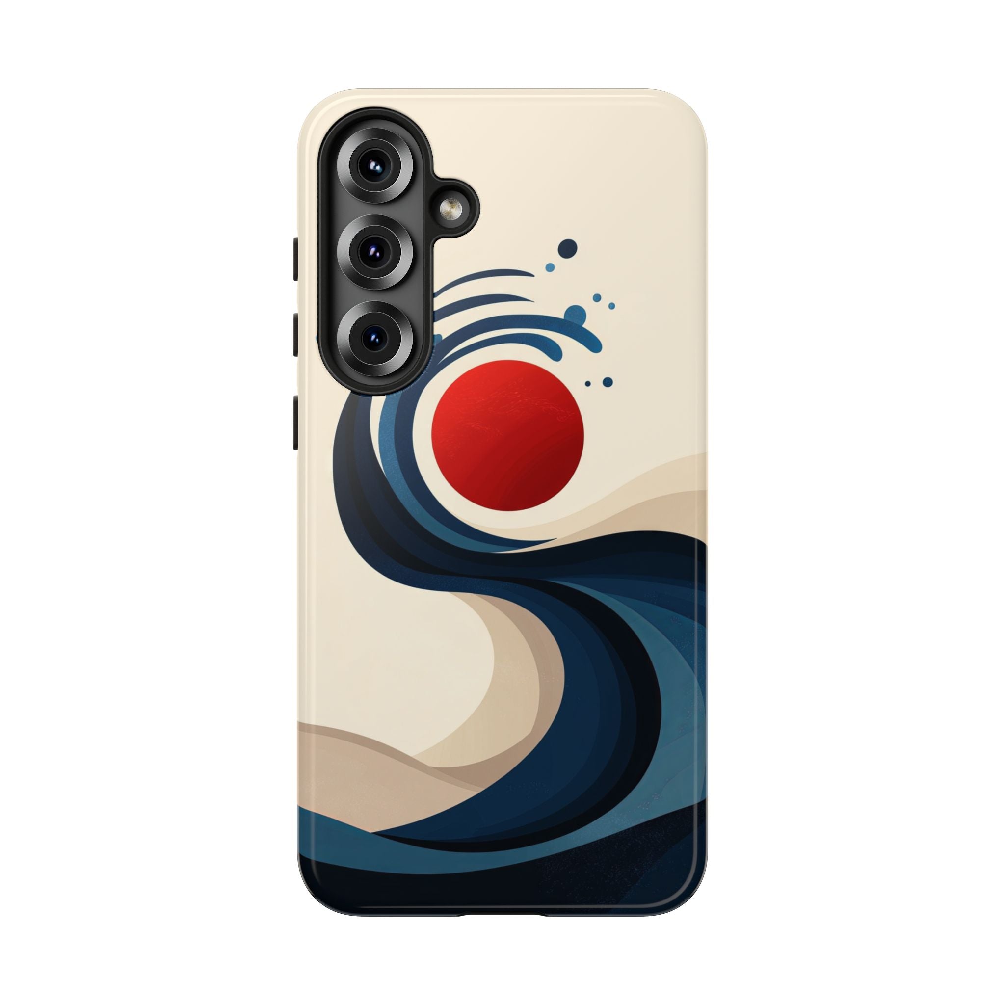 Abstract Wave Samsung Galaxy Case | Red Sun Ocean Art