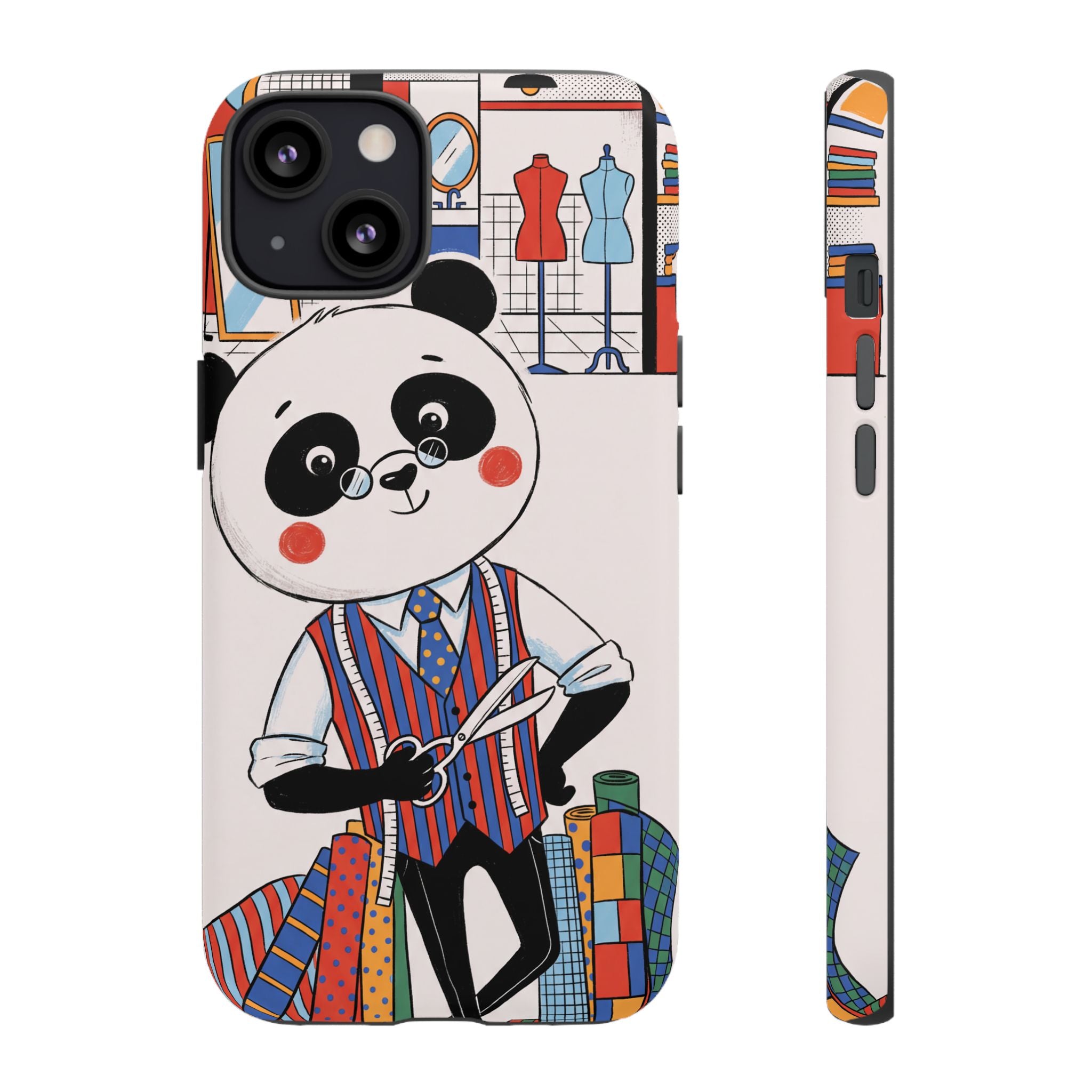 Panda Tailor iPhone Case | Cute Seamstress Cartoon