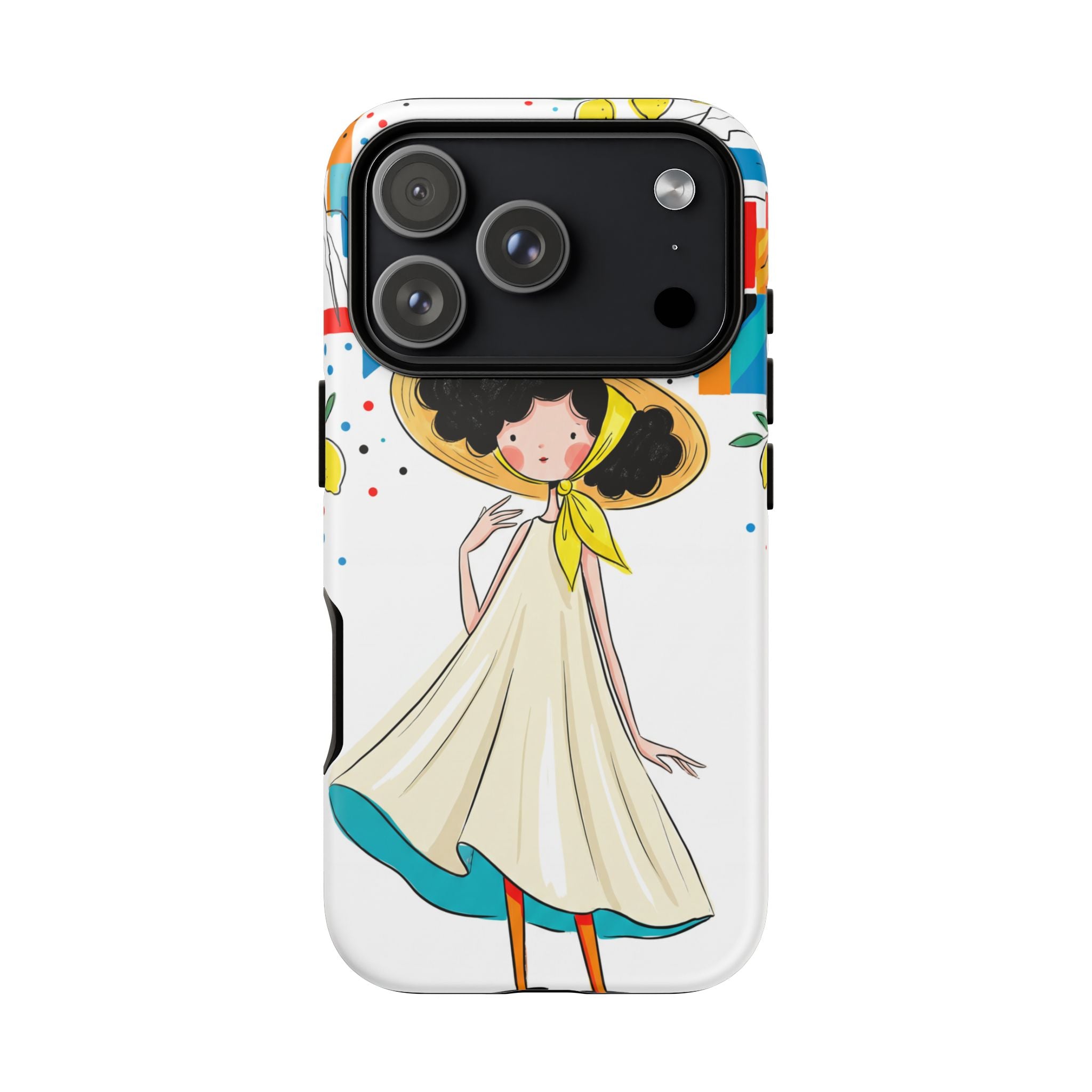 Cute Summer Girl iPhone Case | Whimsical Coastal Illustration Protective Case