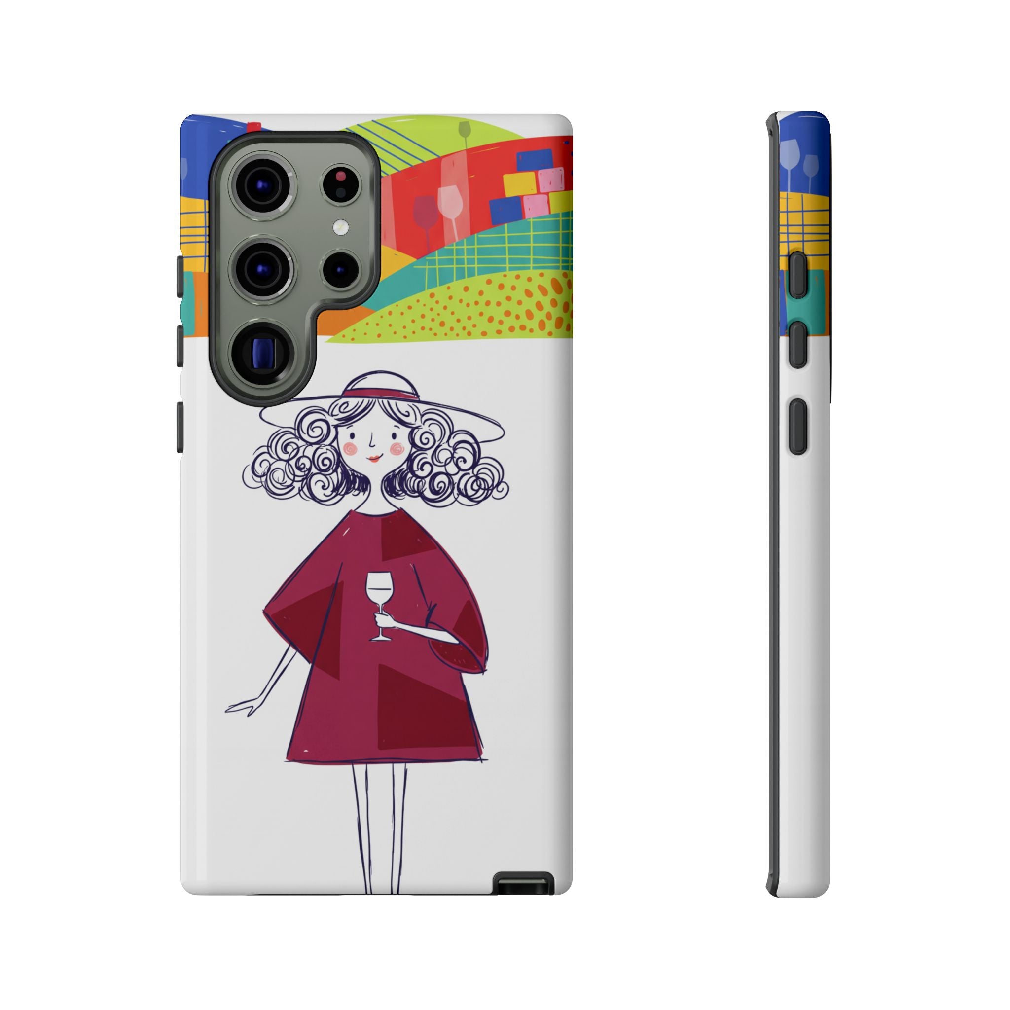 Colourful Artistic Wine Lady Samsung Galaxy Phone Case