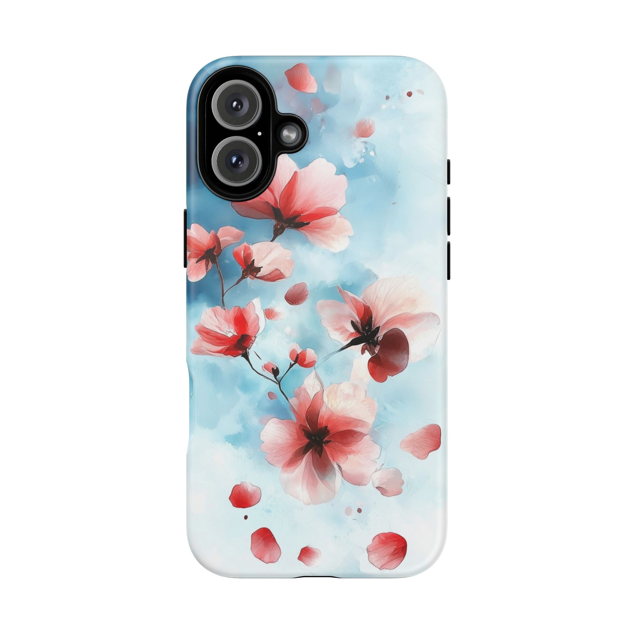 Floral Cherry Blossom iPhone Case | Pastel Pink Blue