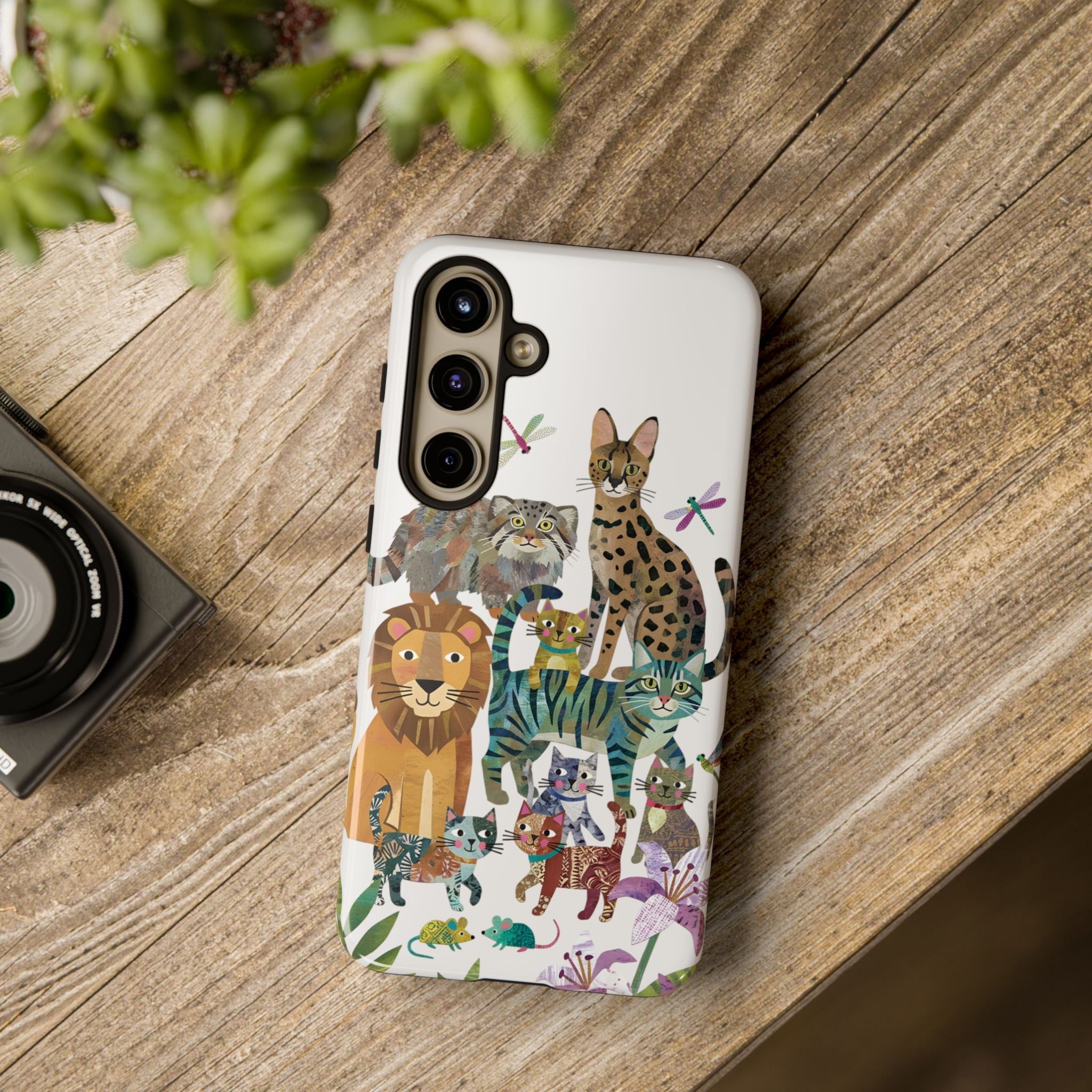 Cute Jungle Cats Samsung Galaxy Phone Case | Colorful Animal Safari Protective Case