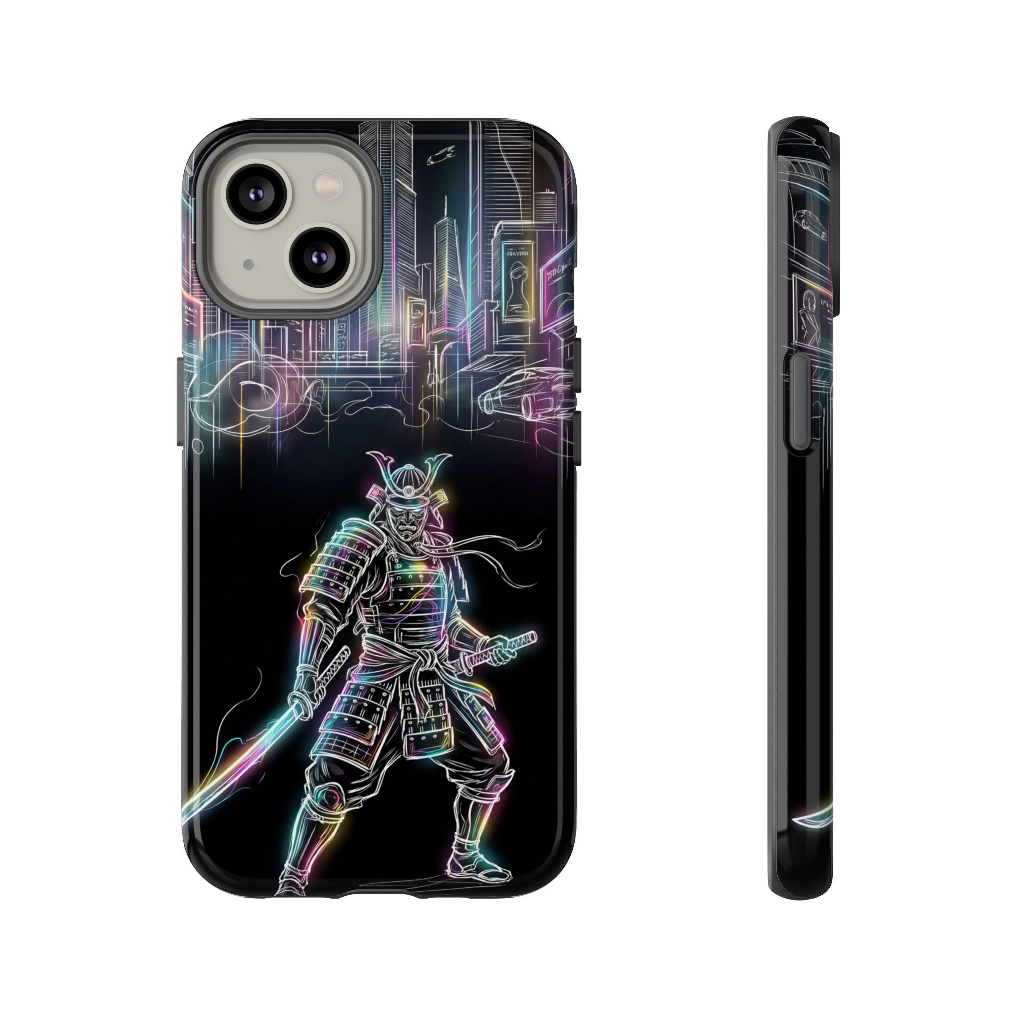 Neon Samurai iPhone Case | Cyberpunk City Armor