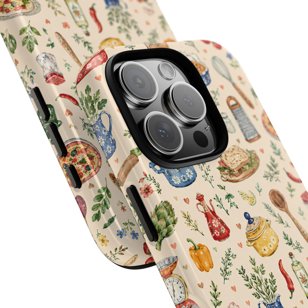 Kitchen Pattern iPhone Case | Vintage Cooking Recipe Phone Cover