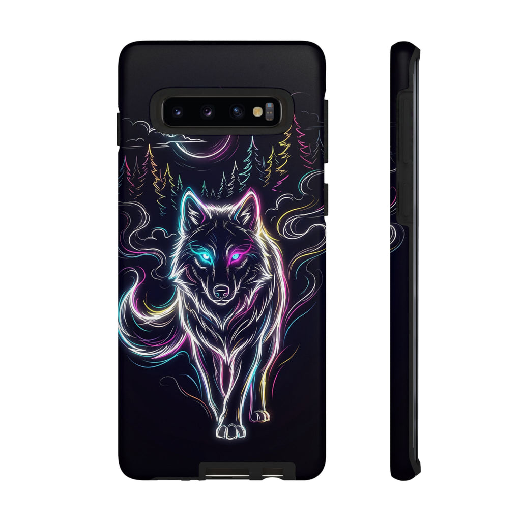 Neon Wolf Samsung Galaxy Phone Case | Mystic Glow Protective Tough Case