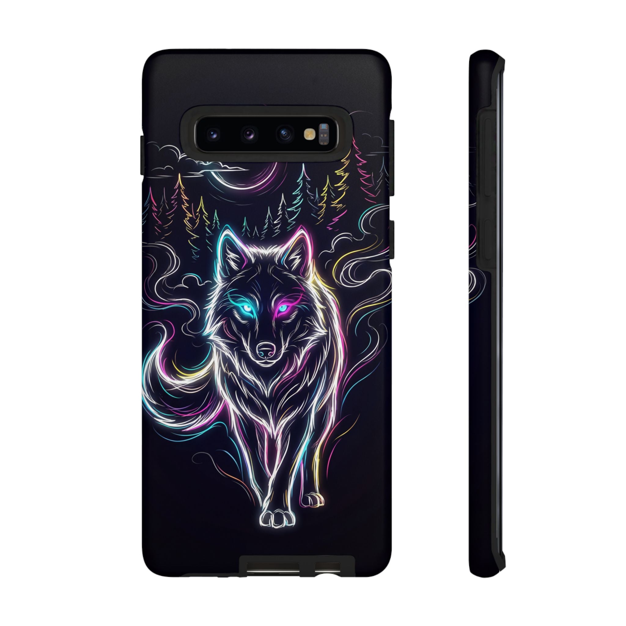 Neon Wolf Samsung Galaxy Phone Case | Mystic Glow Protective Tough Case