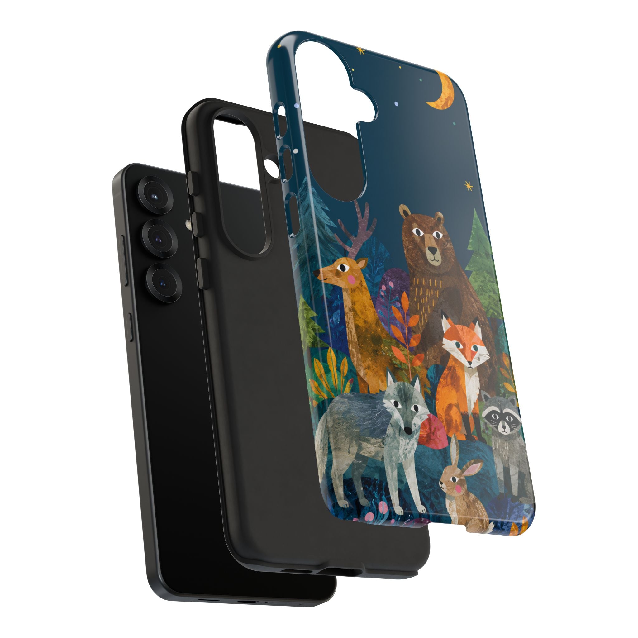 Forest Friends Samsung Galaxy Phone Case | Nighttime Woodland Animals Design