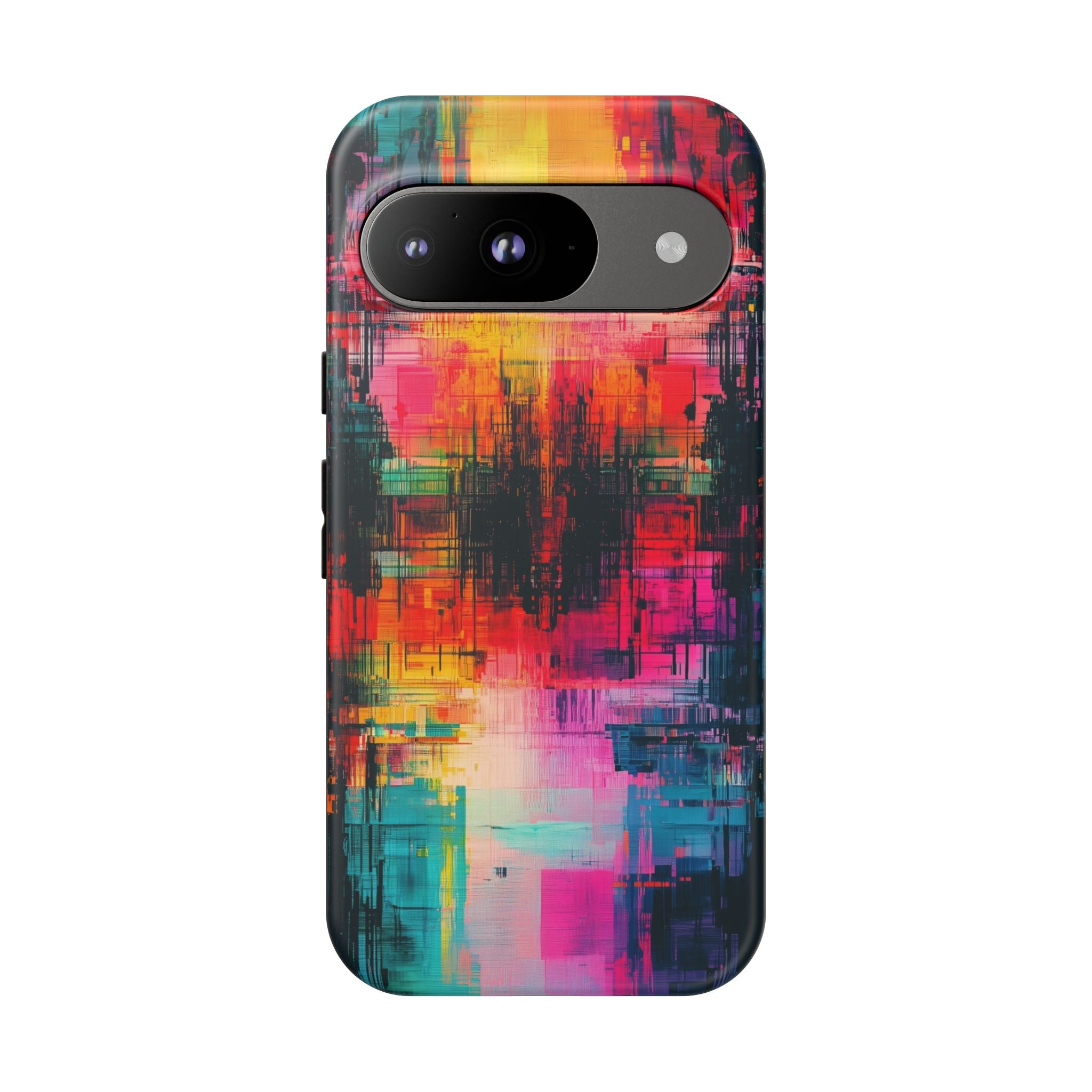 Abstract Neon Glitch Art Tough Google Pixel Case