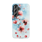 Floral Cherry Blossom Samsung Galaxy Case | Pastel Pink Blue