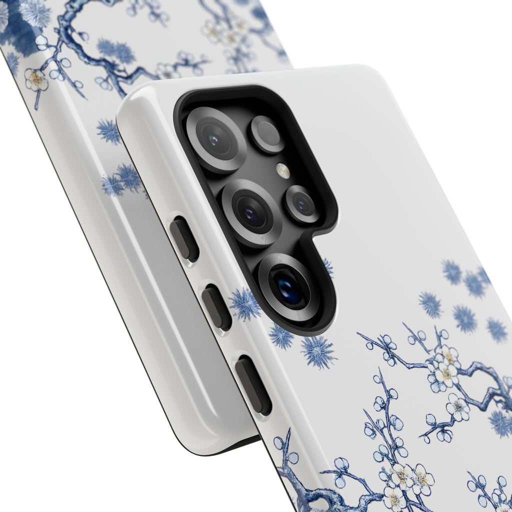 Vintage Blue White Porcelain Samsung Galaxy Phone Case | Chinoiserie Floral Tough Cover