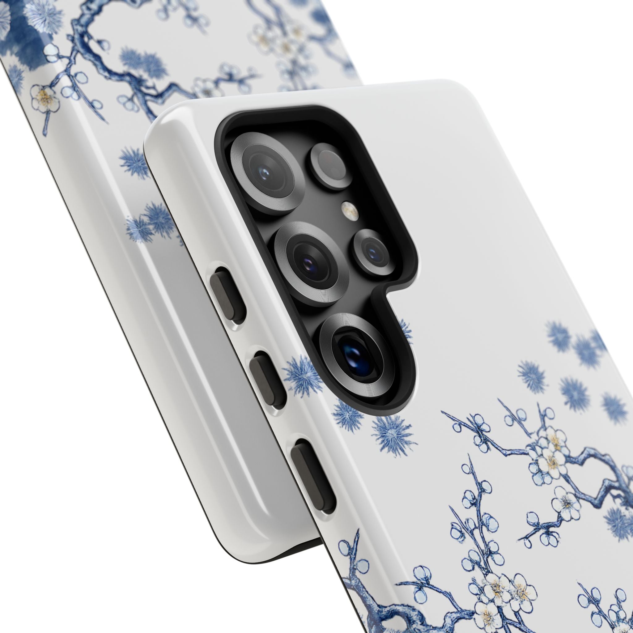 Vintage Blue White Porcelain Samsung Galaxy Phone Case | Chinoiserie Floral Tough Cover