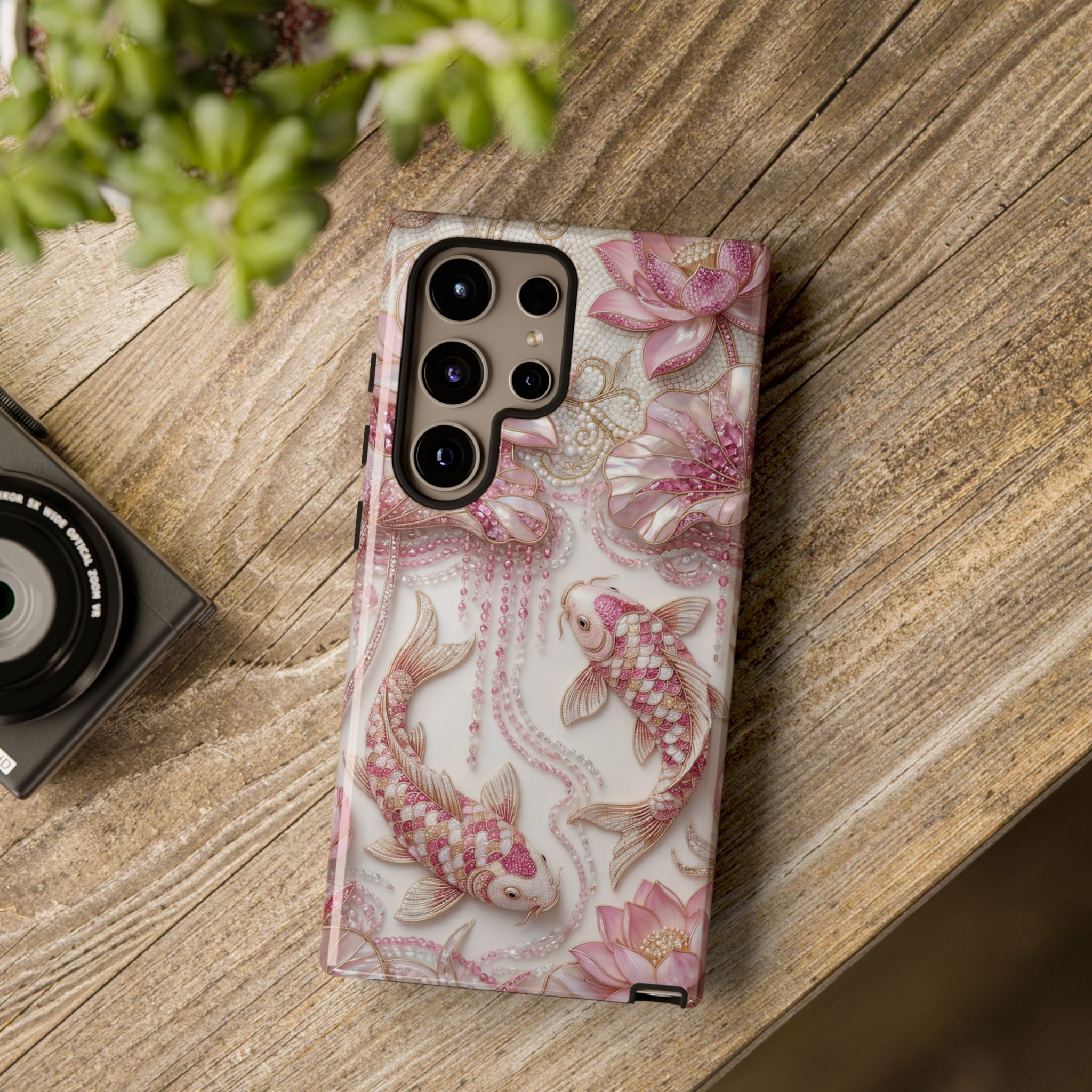 Koi Lotus Tough Case — Pink Floral Fish Samsung Galaxy Phone Cover