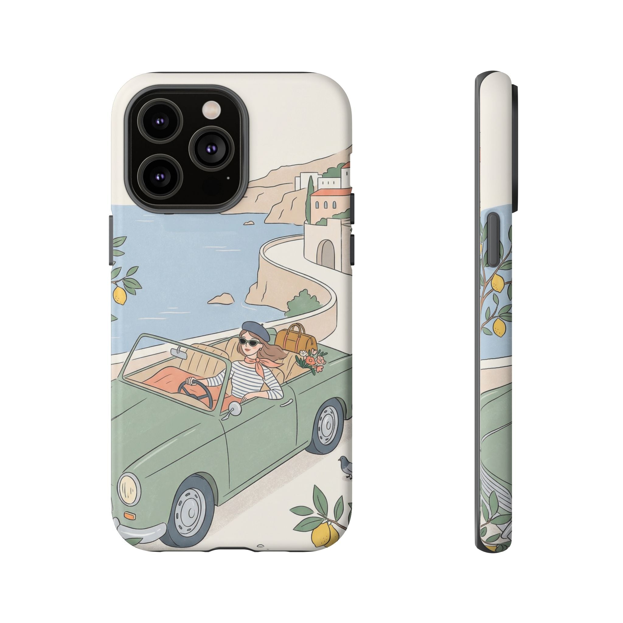 Retro Coastal Road Trip Design iPhone Case
