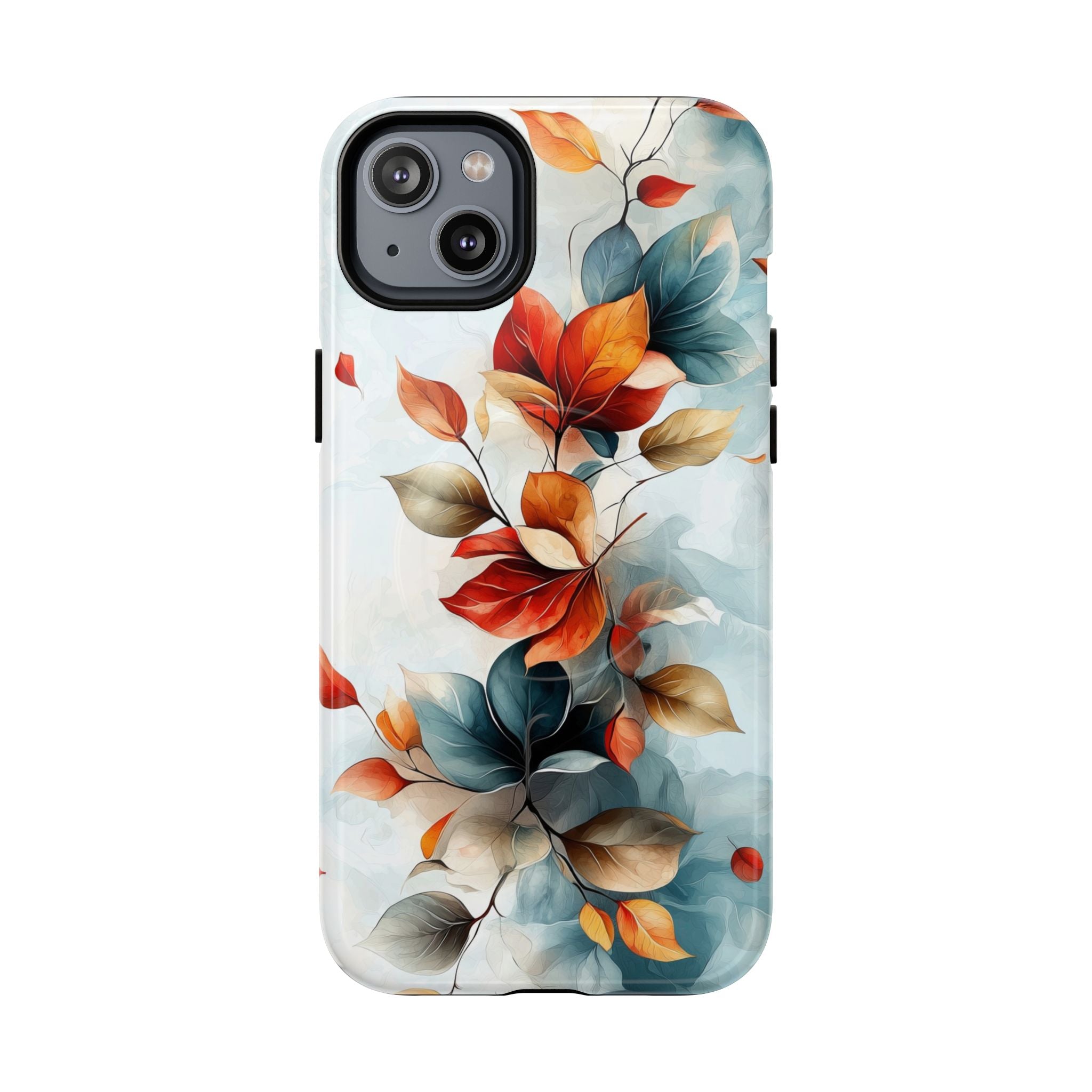 Custodia MagSafe resistente per iPhone con motivo floreale autunnali