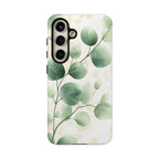 Botanical Eucalyptus Tough Samsung Galaxy Phone Case | Green Watercolour Leaf