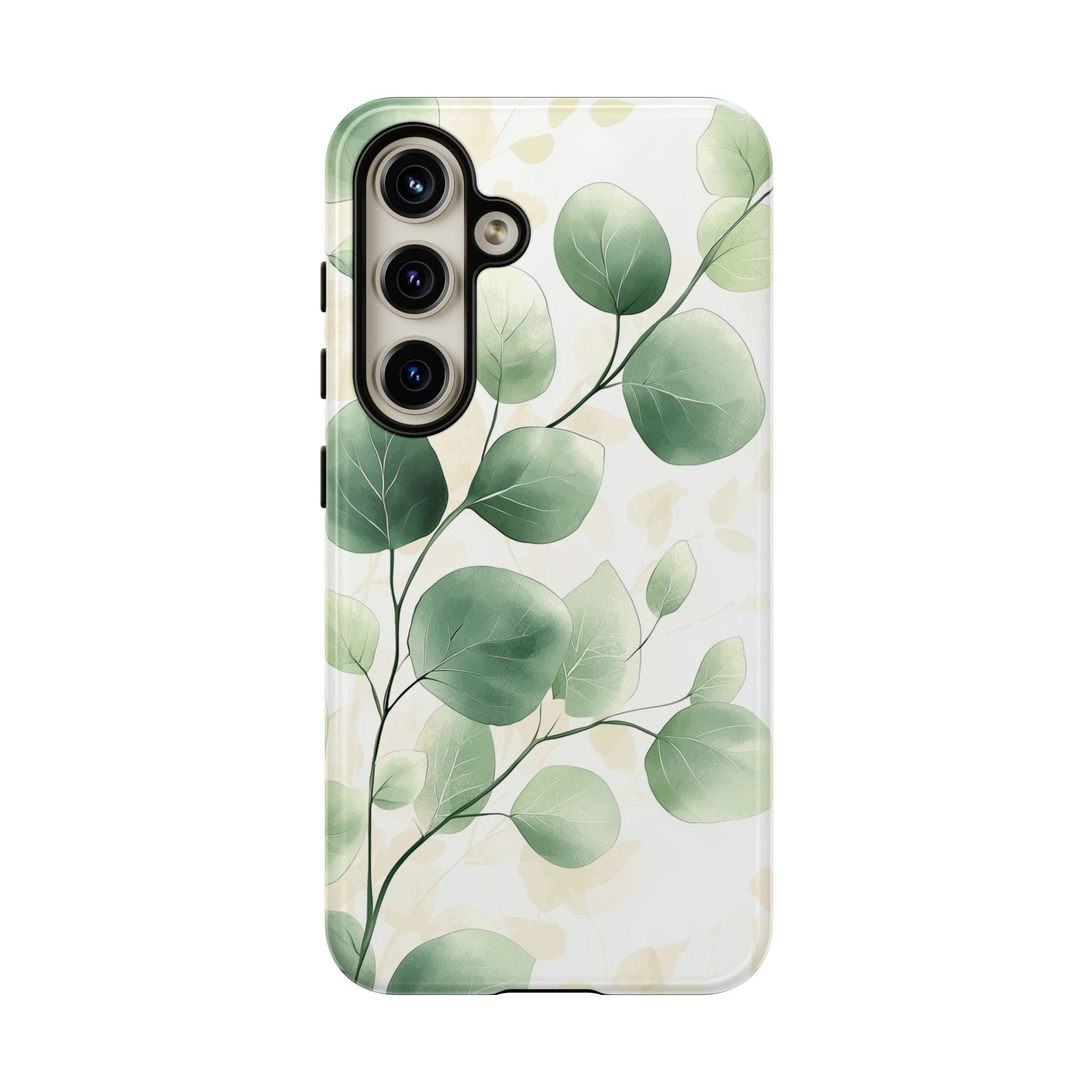 Botanical Eucalyptus Tough Samsung Galaxy Phone Case | Green Watercolour Leaf