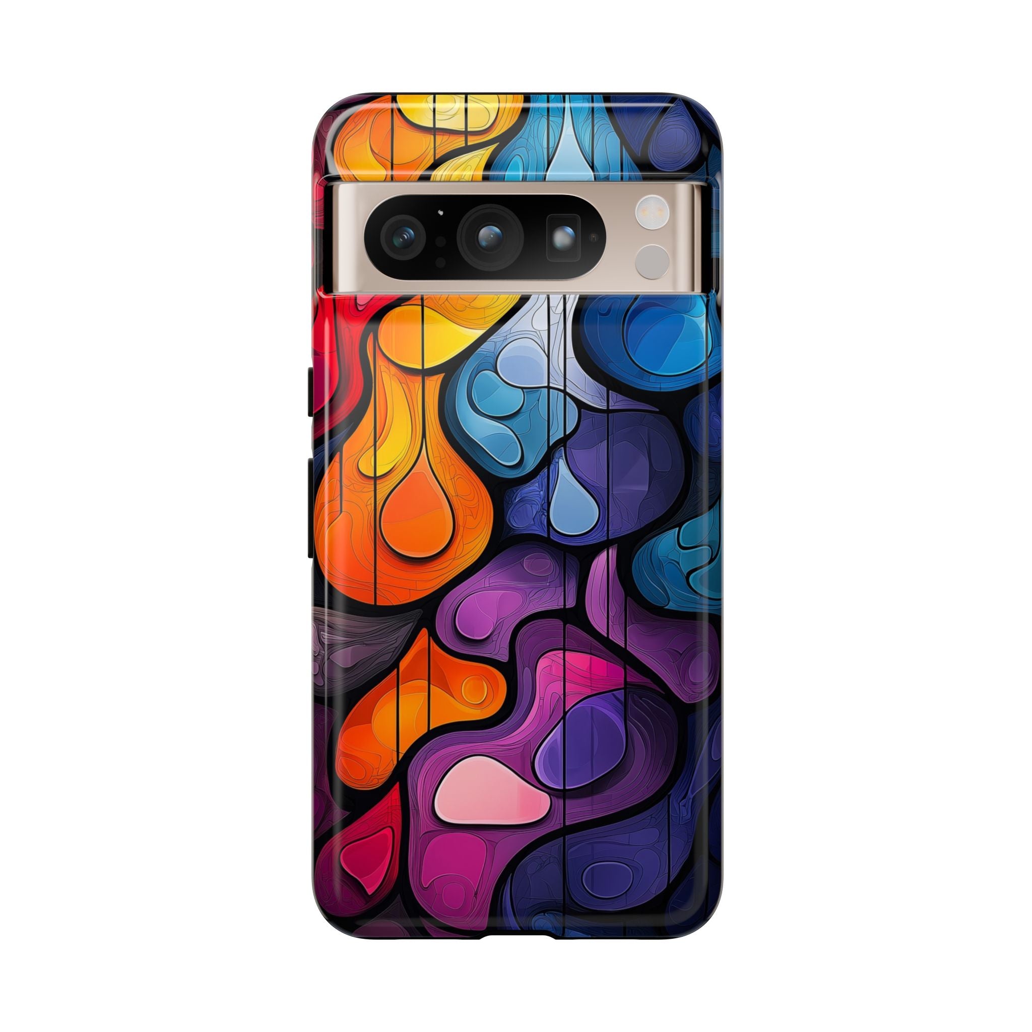 Abstract Colourful Drop Google Pixel Case — Vibrant Stained-Glass