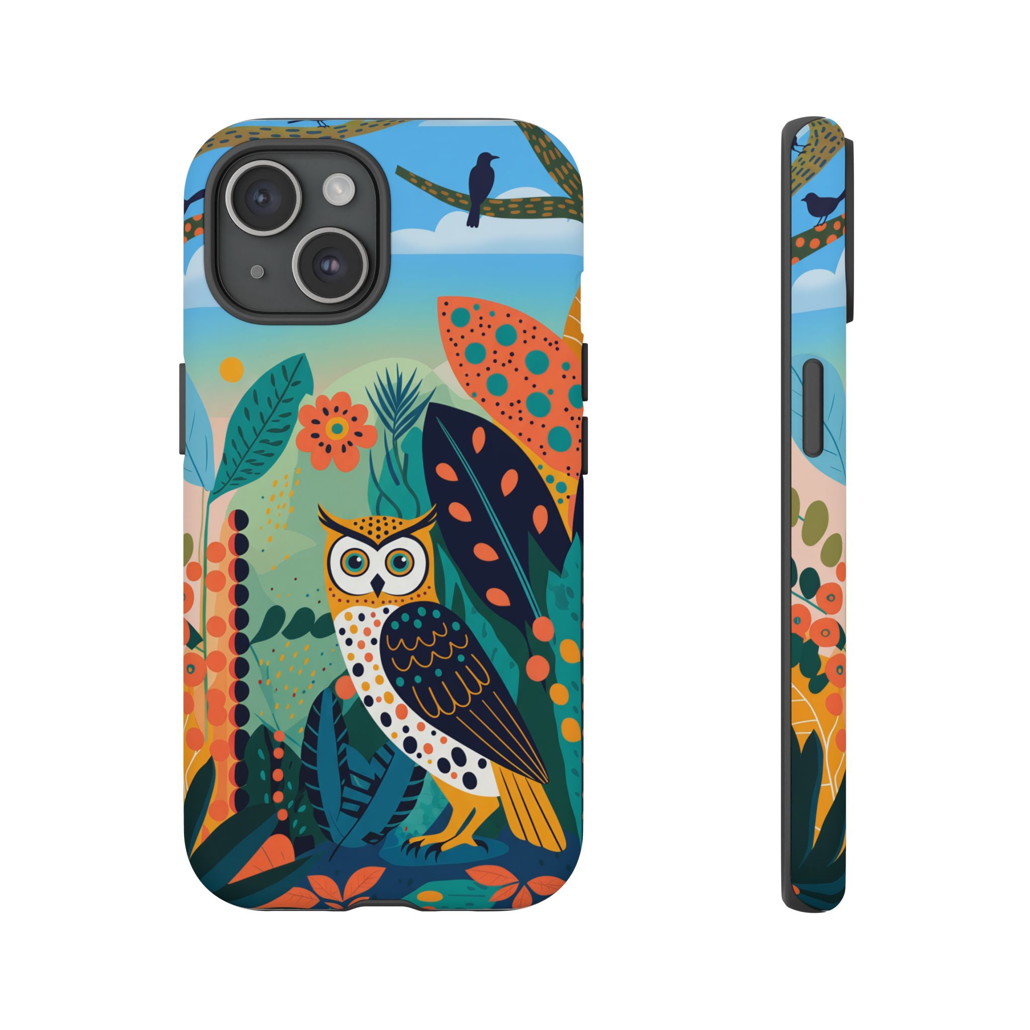Botanical Forest Colourful Owl iPhone Case