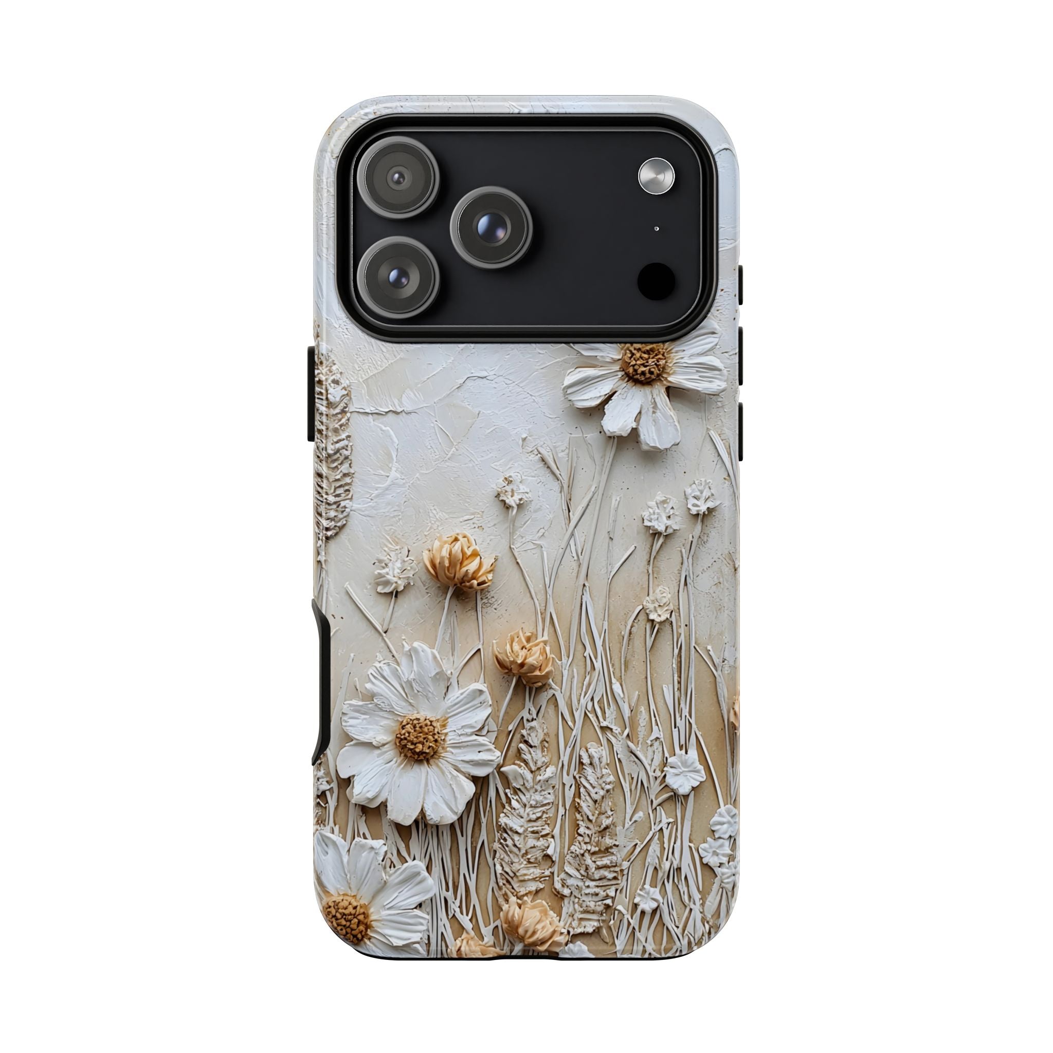 Textured Daisy Art Floral Relief iPhone Case
