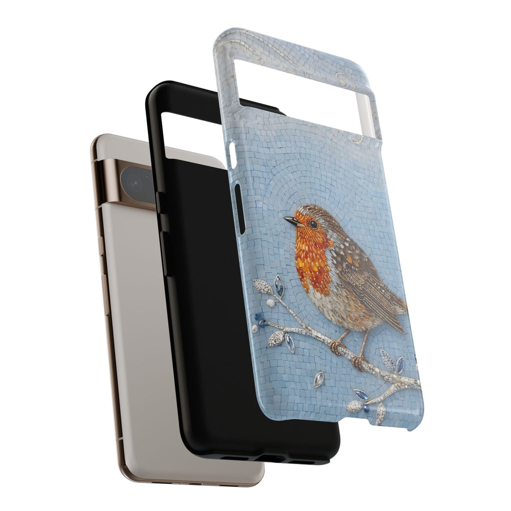 Robin Winter Google Pixel Phone Case — Protective Floral Bird Design
