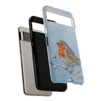 Robin Winter Google Pixel Phone Case — Protective Floral Bird Design