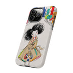 Illustrated Trench Coat Fashion Chic City Girl iPhone Case