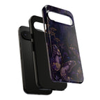 Purple Night Butterflies Google Pixel Phone Case | Moody Purple Floral Cover