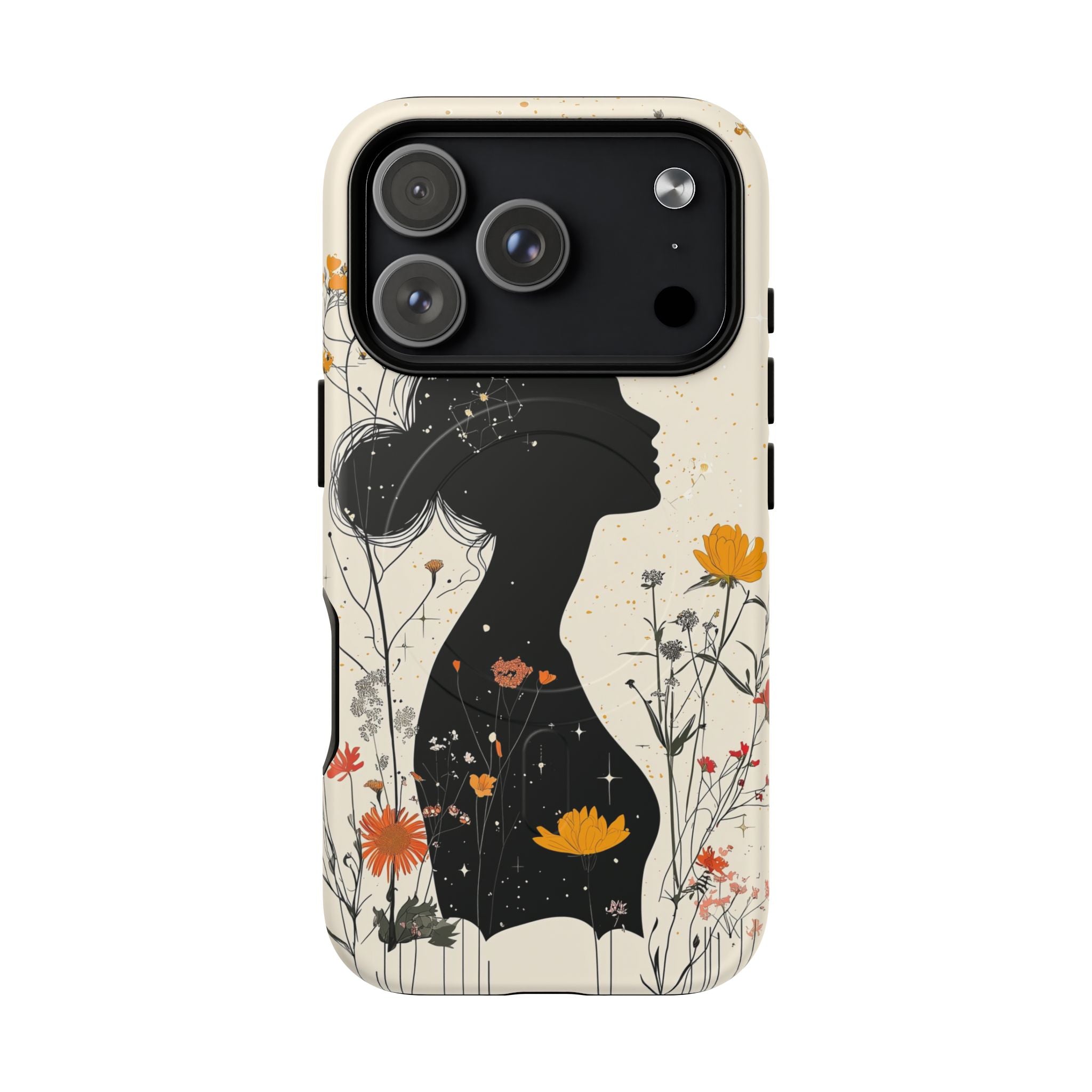 Custodia MagSafe per iPhone con silhouette floreale | Botanical Woman