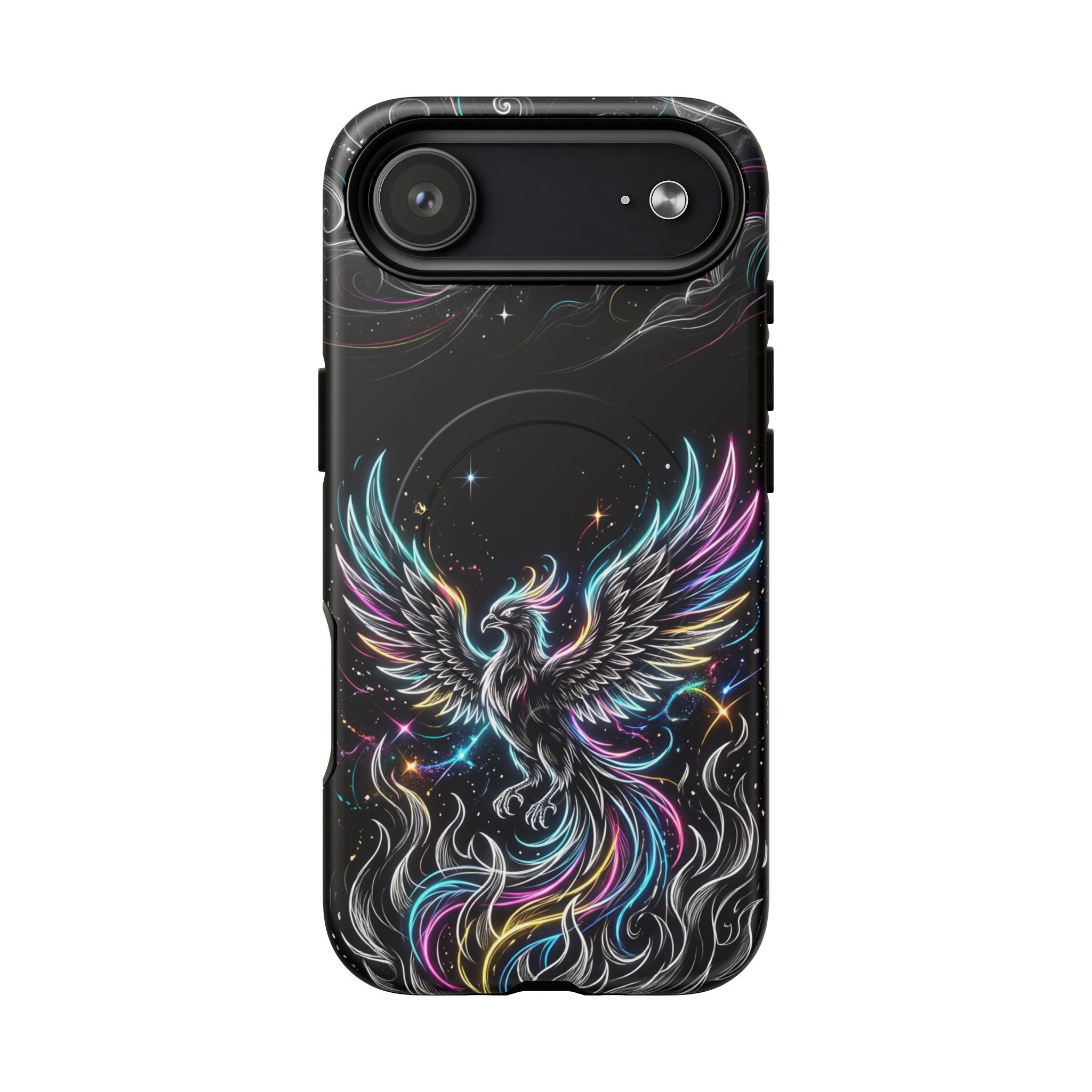 Colorful Neon Phoenix Tough MagSafe iPhone Case