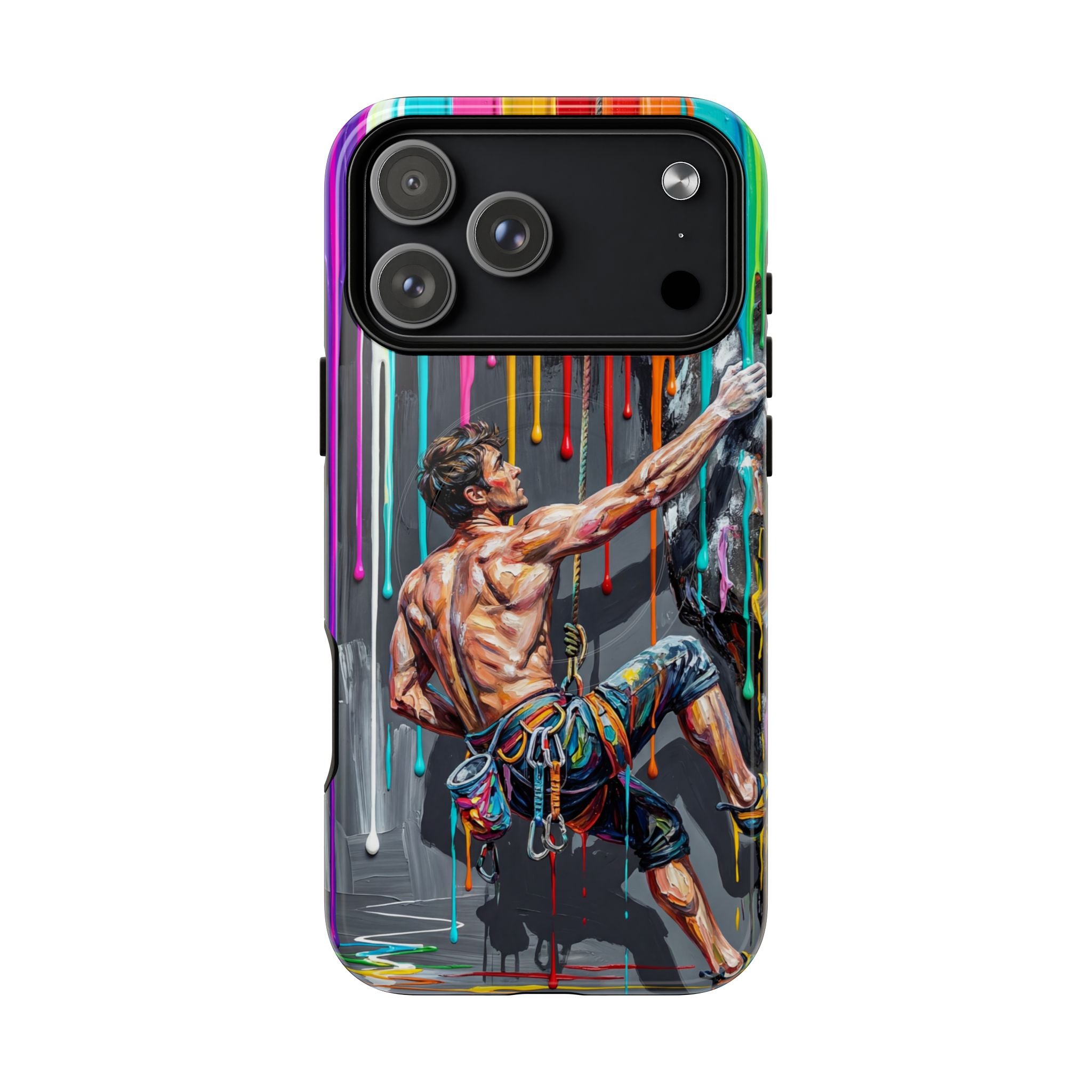 Colourful Rock Climber Art Protective MagSafe iPhone Case