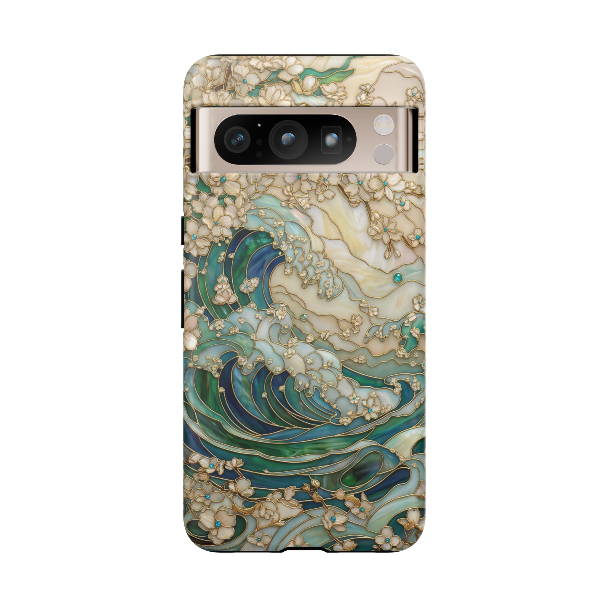 Elegant Ocean Wave Floral Art Google Pixel Case